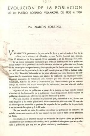 EVOLUCION DE LA POBLACION DE UN PUEBLO SORIANO, VELAMAZAN, DE 1930 A 1980.