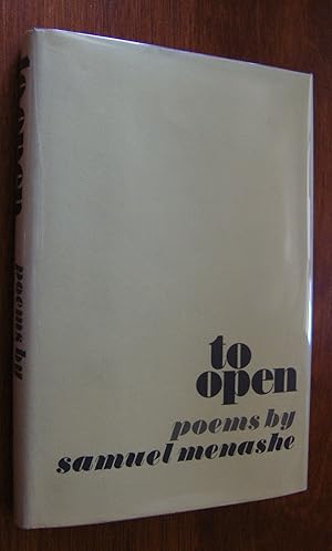 To Open [first edition, inscribed]