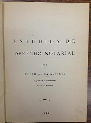 ESTUDIOS DE DERECHO NOTARIAL