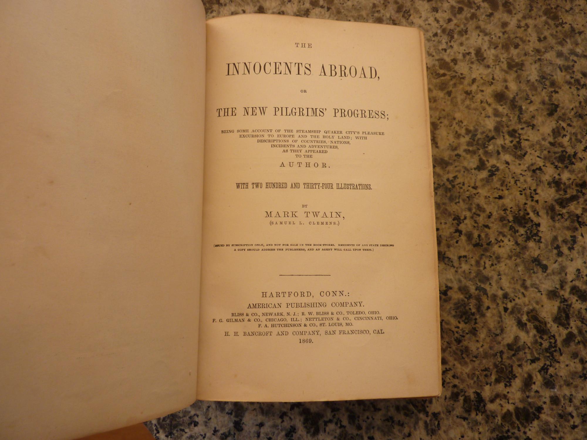 the innocents abroad first edition the innocents abroad first edition