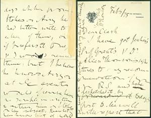 Autograph letter signed to Latimer Clark