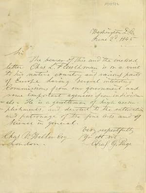 Autograph letter signed to Charles Vincent Walker