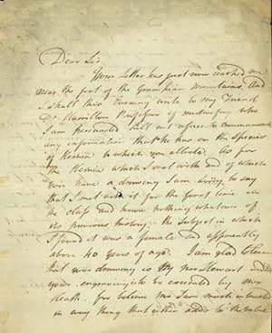 Autograph letter signed to unidentified author [Sir Astley Cooper] . Excellent content 2pp., 4to....