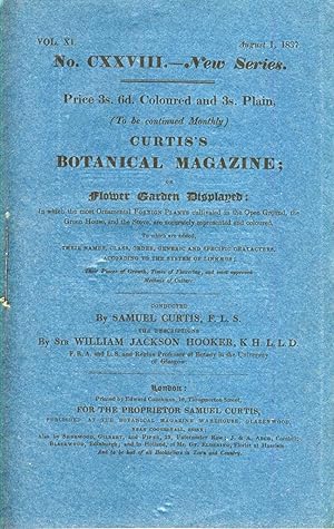 Curtis's Botanical Magazine, Vol XI No CXXVIII, August 1 1837