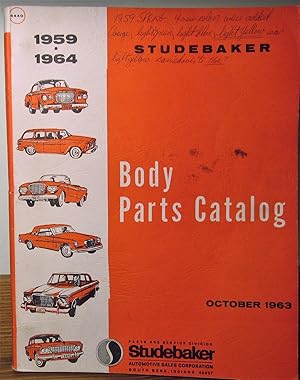 1959 to 1964 Body Parts Catalog, Studebaker Passenger Car