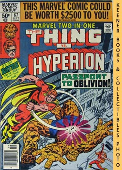 Marvel Two In One The Thing And Hyperion Vol 1 No 67 Sept 1980 By Lee Stan Gruenwald Mark Fine Soft Cover 1980 First Edition First Printing Keener Books Member Ioba