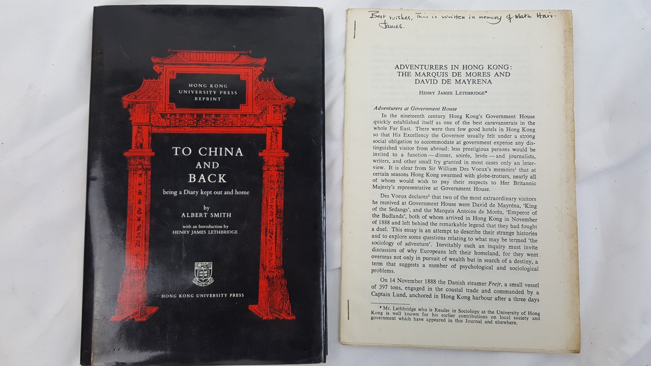 To China and Back, being a diary kept out and home, including an abstract from a journal (not published with the book) entitled Adventurers in Hong Kong, the Marquis de Mores and David de Mayrena - Smith, Albert