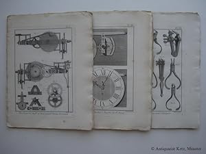 Uhren - "Horlogerie" - 40 Kupferstiche (davon 1 doppelblattgroß) von (Robert) Benard. Größe jeder...
