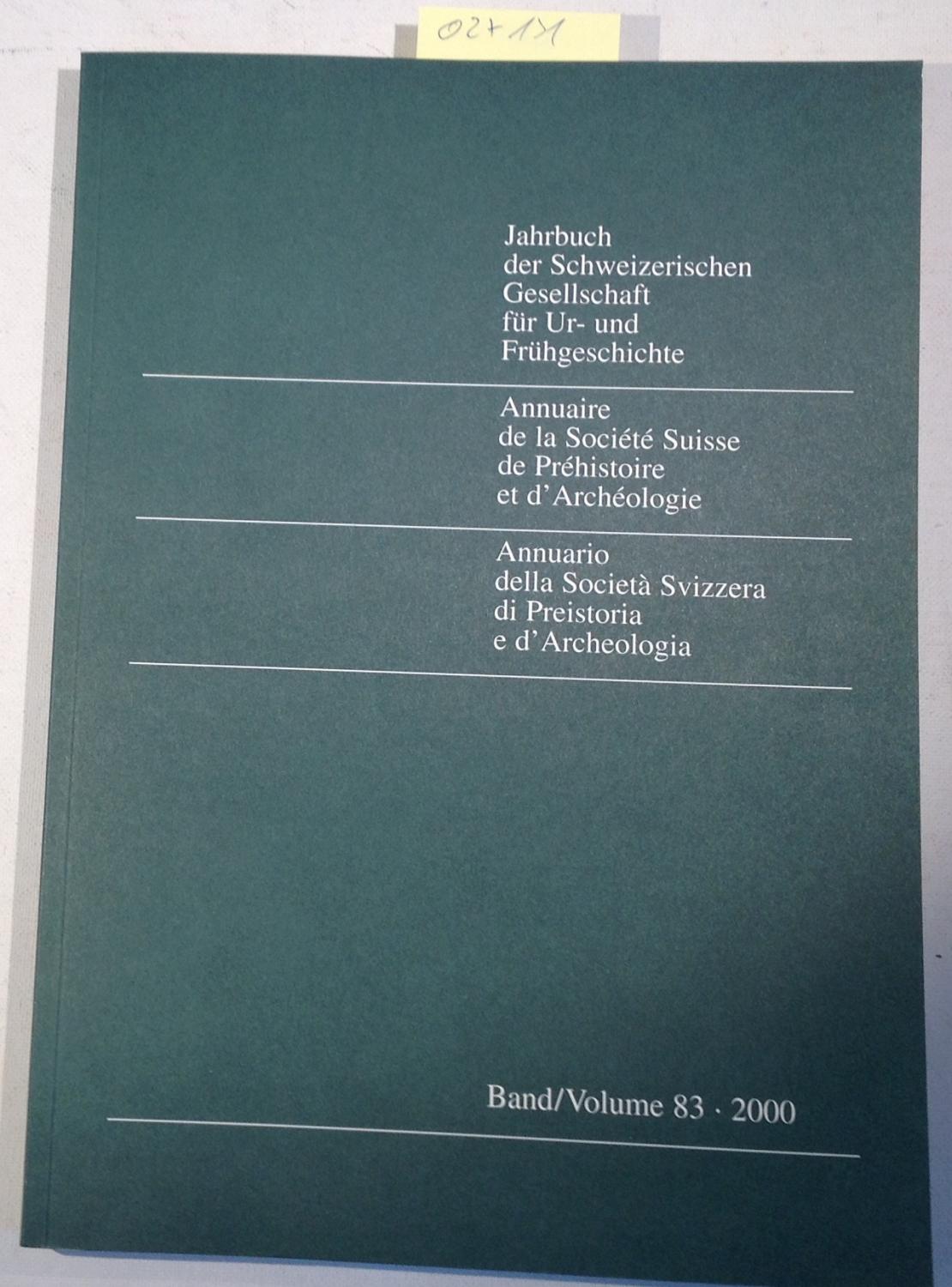 Jahrbuch der Schweizerischen Gesellschaft für Ur- und Frühgeschichte. Band/Volume 66 . 1983