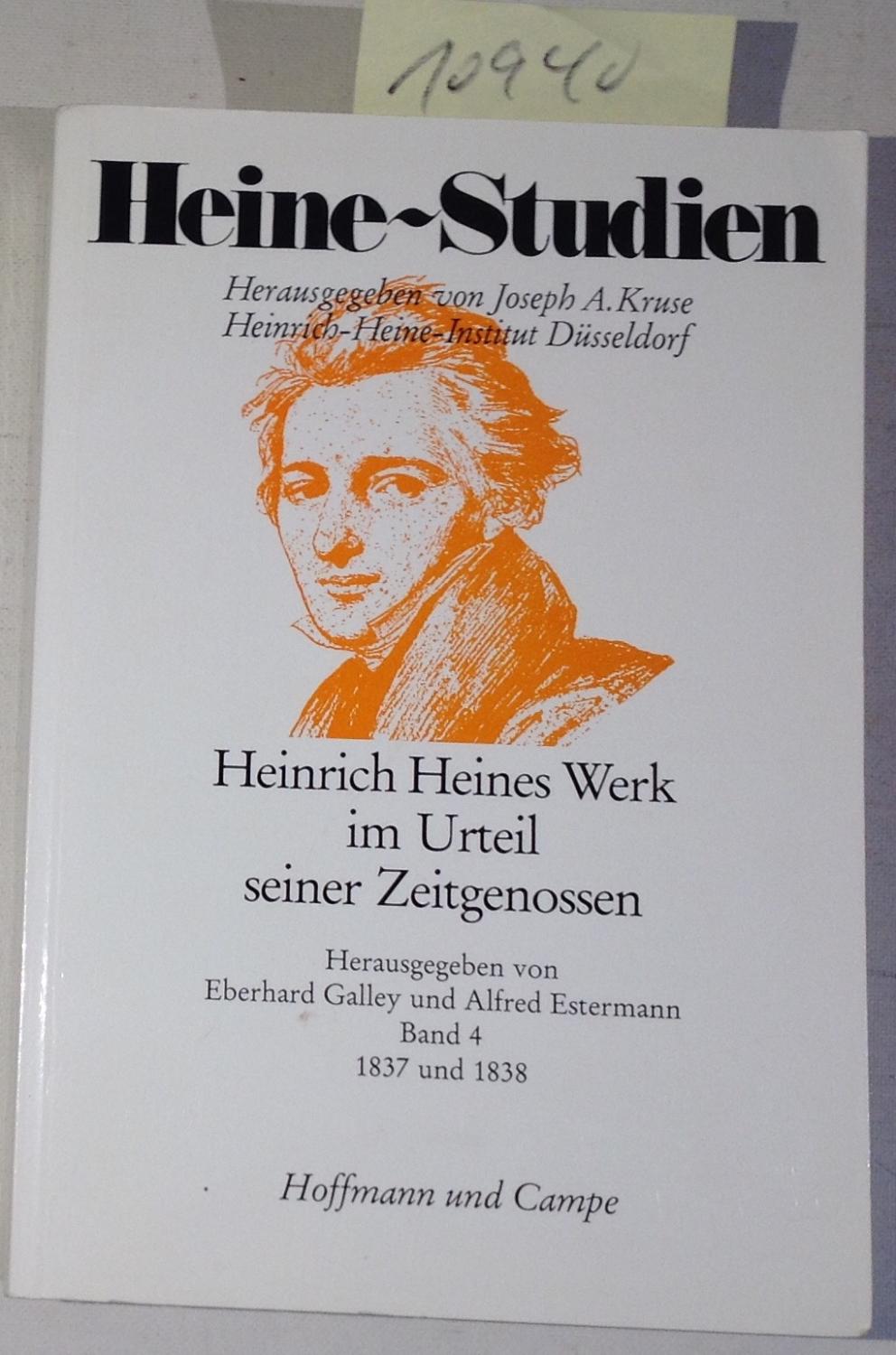 Heinrich Heines Werk im Urteil seiner Zeitgenossen, IV. Rezensionen und Notizen zu Heines Werken aus den Jahren 1837 und 1838.