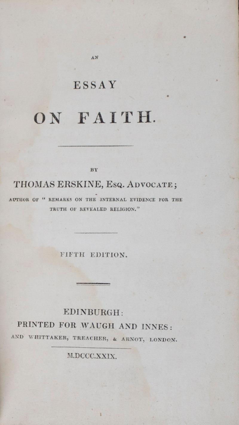 an essay on faith signed inscribed by essay about faith