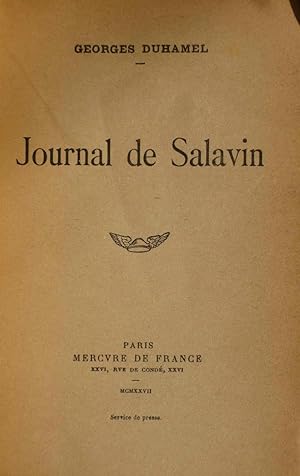 Journal de Salavin. Paris, 1927