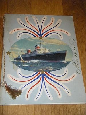 Menu S. S. United States. September 22nd + 23rd, 1952 (Menükarte)