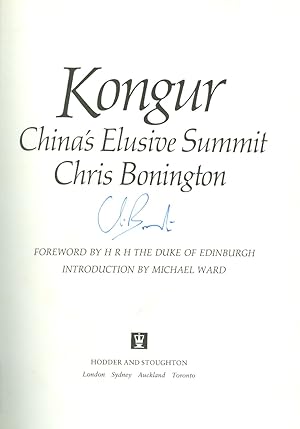 Kongur: China's Elusive Summit ( Signed by Author )