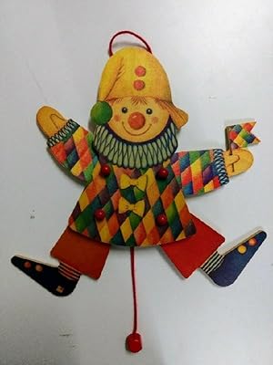 Hampelmann Clown aus Holz. Ca. 30 cm groß.