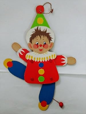 Hampelmann Clown aus Holz. ca. 28 cm groß [Spielzeug].