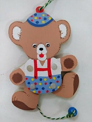 Hampelmann Teddybär aus Holz. ca. 11 cm groß.