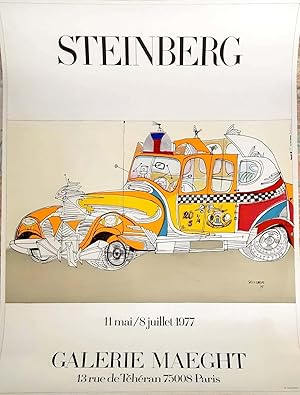 STEINBERG SAUL AFFICHE ORIGINALE paris 1977 taxi