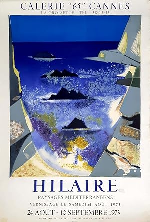 HILAIRE CAMILLE AFFICHE ORIGINALE exposition 1973 "paysages méditérranéens"