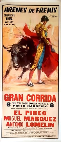 AFFICHE ORIGINALE ENTOILEE arène de frejus gran corrida