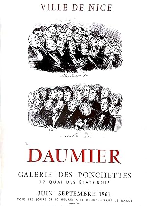 AFFICHE ORIGINALE Daumier juin à Septembre 1961