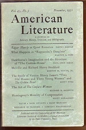 American Literature - A Journal of Literary History, Criticism, and Bibliography. Vol. 43, No. 3 ...