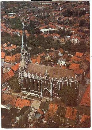 Alte Ansichtskarte/AK/Postkarte: AERO-Foto DDR, Luftbildserie der INTERFLUG: Mühlhausen, Pfarrkir...