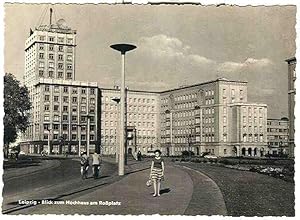 Alte Ansichtskarte/AK/Postkarte: Leipzig - Blick zum Hochhaus am Roßplatz