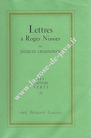 Lettres à Roger Nimier.