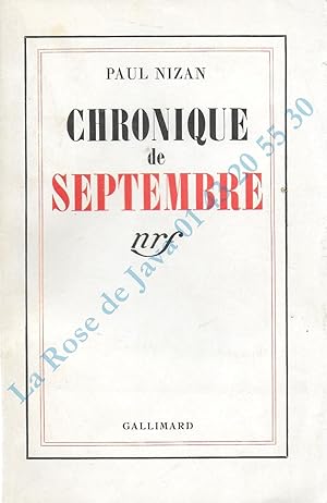 Chronique de septembre.