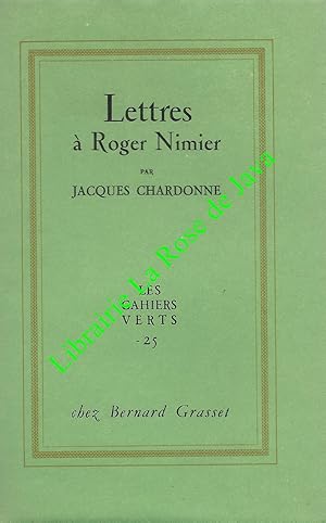 Lettres à Roger Nimier.