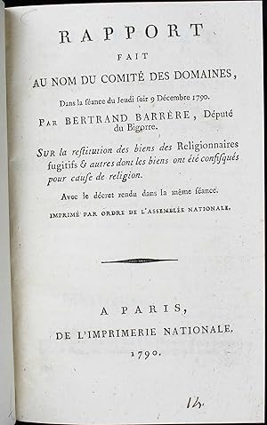 Rapport fait au nom du comitÃ des Domaines, dans la sÃ ance du 9 dÃ cembre 1790. Sur la restituti...