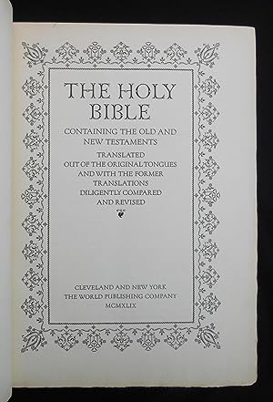 The Holy Bible [with] The Making of the Bruce Rogers World Bible; Containing The Old and New Test...