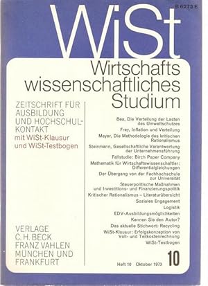 WiSt Heft 10 Oktober1973 - Wirtschaftswissenschaftliches Studium Zeitschrift für Ausbildung und H...