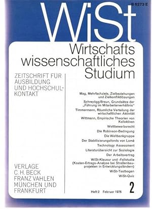 WiSt Heft 2 Februar 1976- Wirtschaftswissenschaftliches Studium Zeitschrift für Ausbildung und Ho...