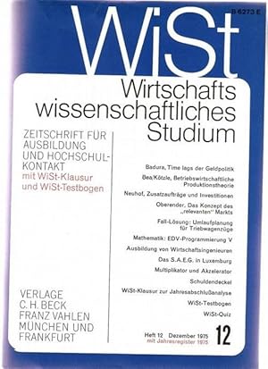 WiSt Heft 12 Dezember 1975- Wirtschaftswissenschaftliches Studium Zeitschrift für Ausbildung und ...