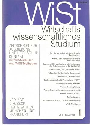 WiSt Heft 1 Januar 1974 - Wirtschaftswissenschaftliches Studium Zeitschrift für Ausbildung und Ho...