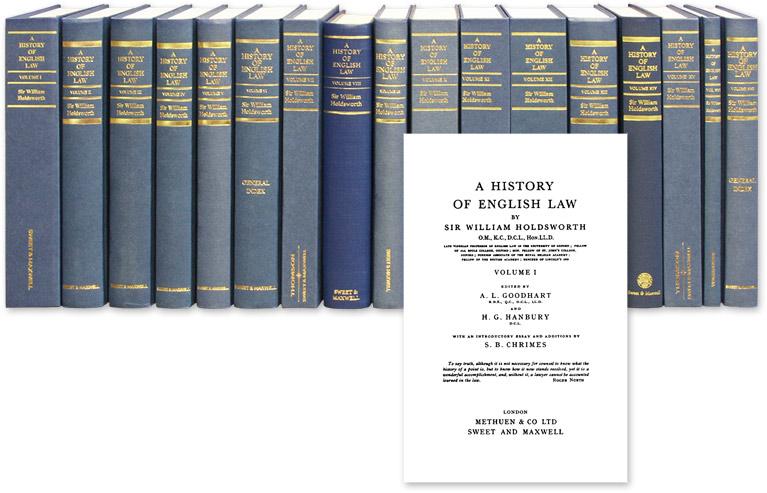 A History of English Law. 17 Vols. Complete set - Holdsworth, Sir William S.; Goodhart, A.L.