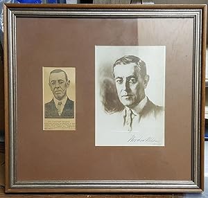 Signed Woodrow Wilson Framed Portrait.