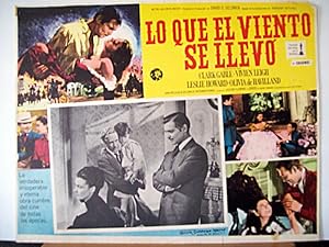 GONE WITH THE WIND MOVIE POSTER/LO QUE EL VIENTO SE LLEVO/MEXICAN LOBBY CARD