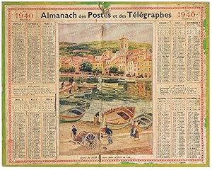 Almanach Postes et Télégraphes, pêche Port de Cassis, JL BEUZON