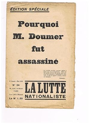 Pourquoi M. Doumer fut assassiné, La Lutte Nationaliste n°24, mai 1932, Fergus