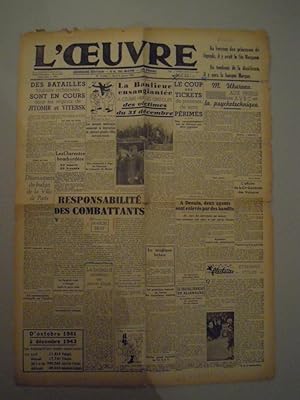 L'Oeuvre N°10.150_ 4 janv. 1944, Déat, reveillon, Paris