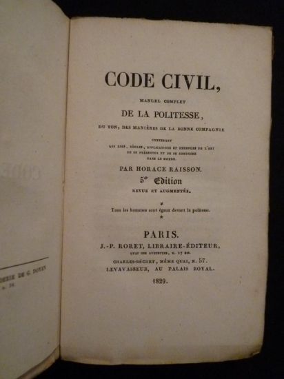 Dissertation les bonnes moeurs dans le code civil