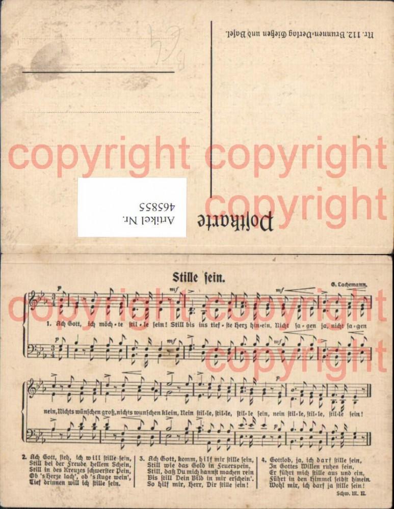 465855,Liedkarte Stille sein Text Notenzeile Musik