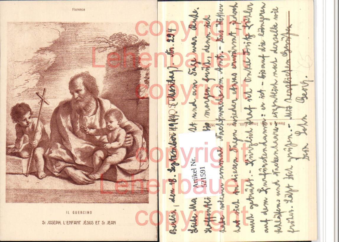 521591,Künstler AK Il Guercino St Joseph Josef m. Jesuskind