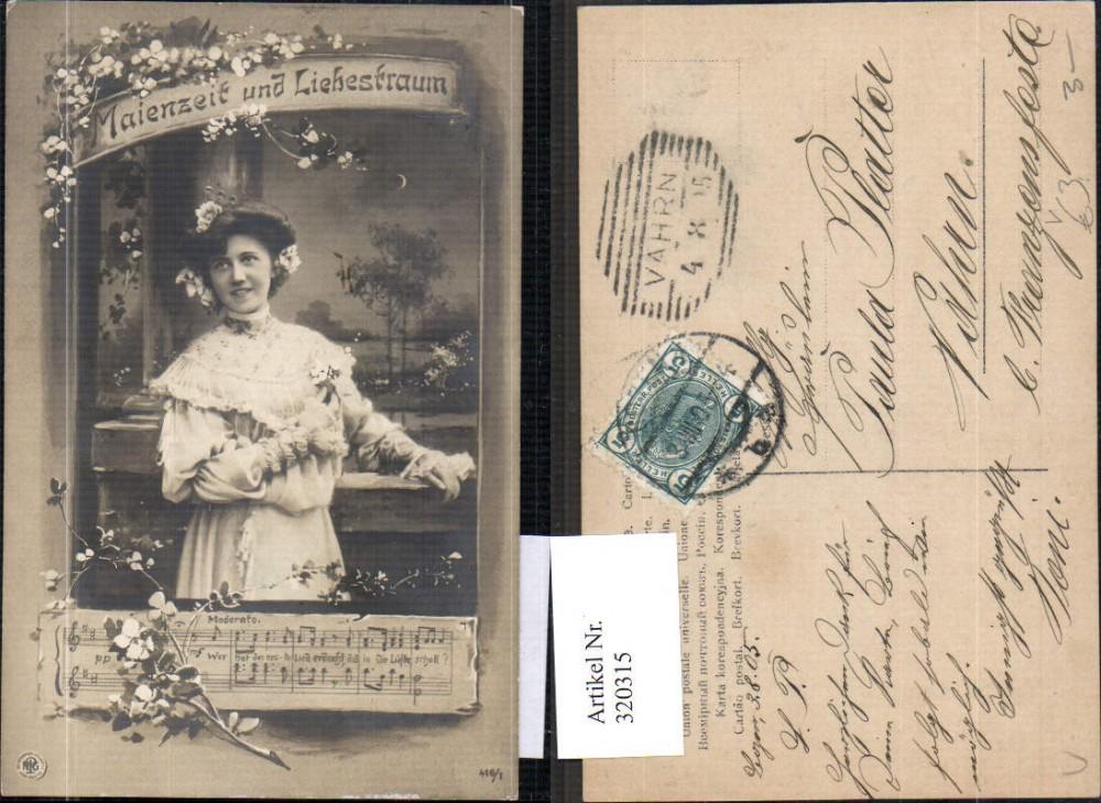 320315,Frau Maienzeit u. Liebestraum Notenzeile Musik pub NPG 416/1