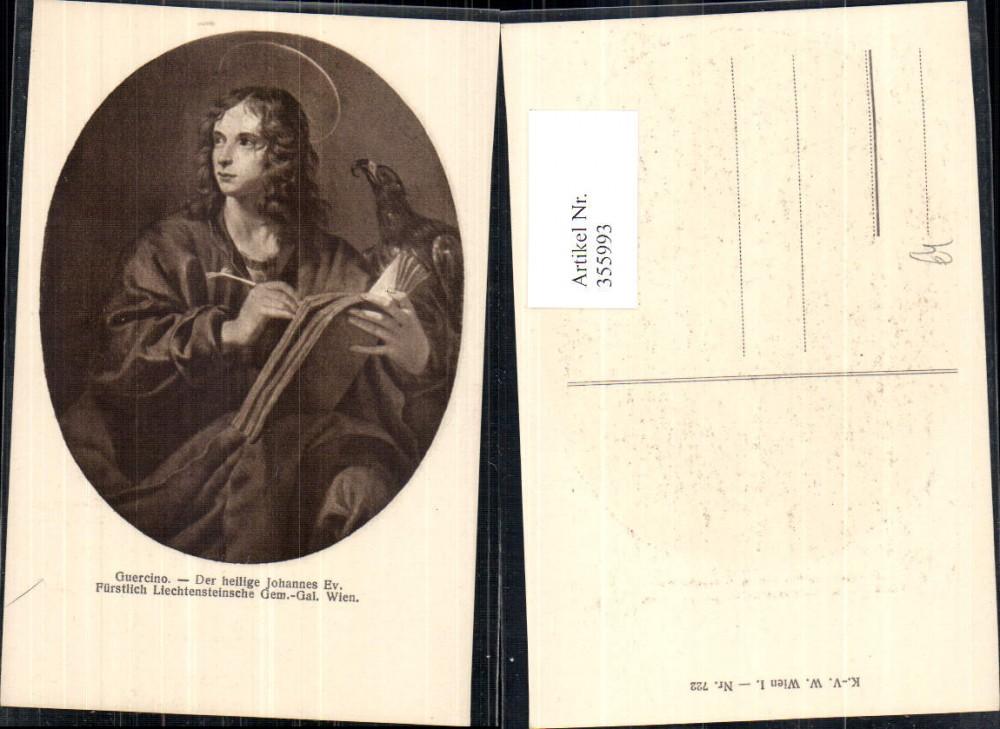 355993,Künstler Ak Guercino Der heilige Johannes Ev. Adler Schreiben Buch Religion
