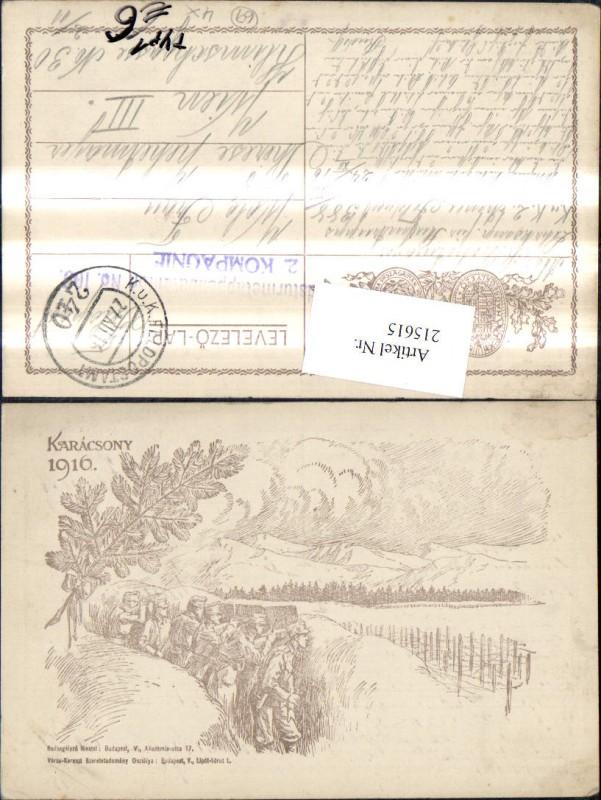 215615,Künstler Ak Bleistiftzeichnung K.k. Soldaten Stellung Schützengraben Karacsony 1916 Feldpost 240 Typ 1
