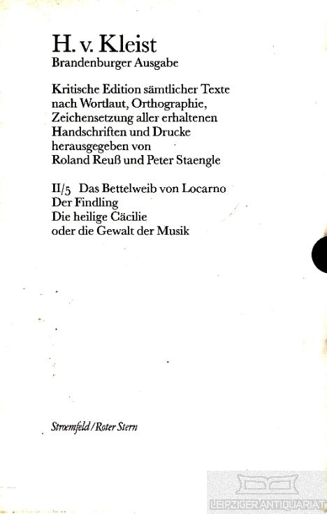 Brandenburger Ausgabe, BKA II/5 Das Bettelweib von Locarno